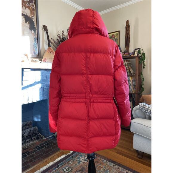 Lands' End Jacket Womens 2X Red Down Hooded Puffer Coat Insulated Warm Classic - Picture 3 of 15